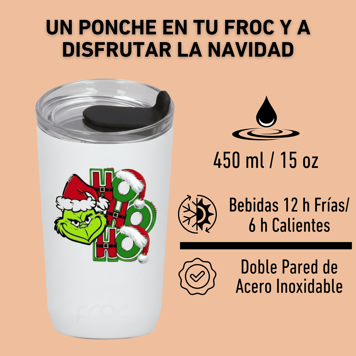 GRINCH MY DAY TERMO NAVIDEÑO 450 ML 4