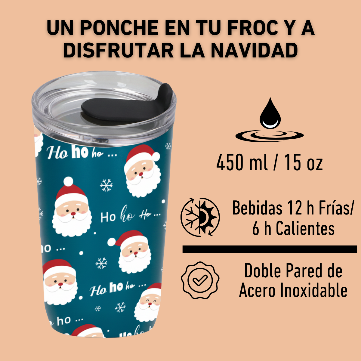 HO HO HO TERMO NAVIDEÑO 450 ML 4