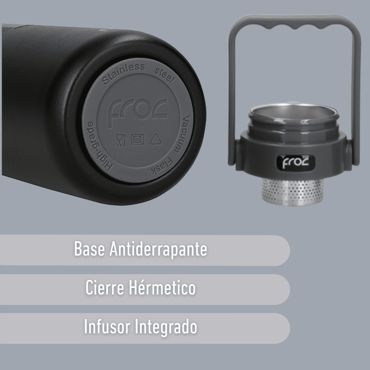 THE RIVER: TERMO CON INFUSOR Y CIERRE HERMÉTICO 800 ML - My Froc