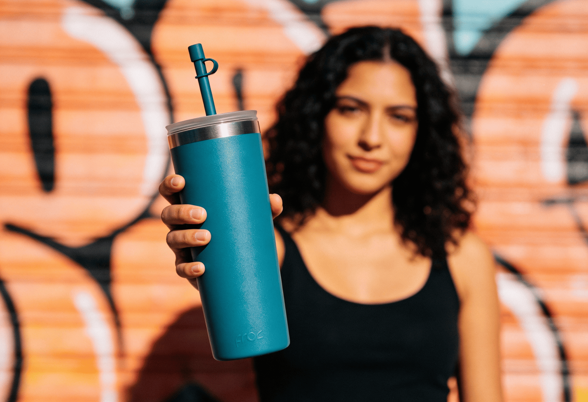 Froc Termo The Ocean 680ml Acero Inoxidable Con Popote Deep