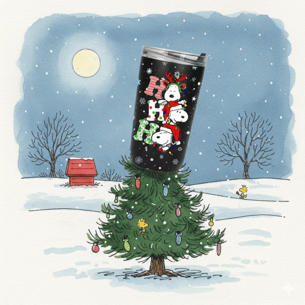 HO HO SNOOPY  TERMO NAVIDEÑO 450 ML 5