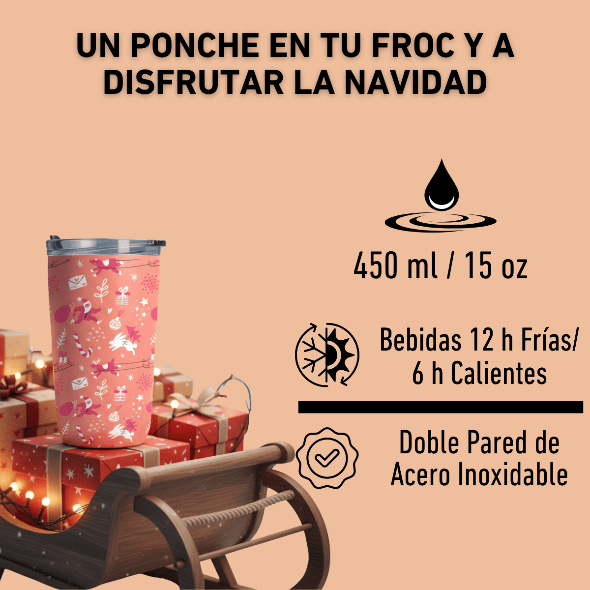 PINK CHRISTMAS TERMO NAVIDEÑO 450 ML 4